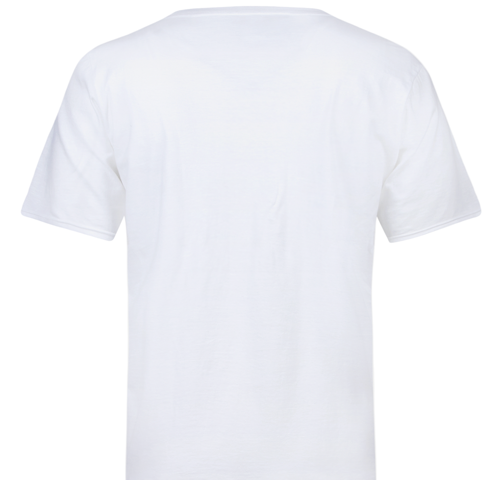 Plain white t-shirt on a light gray background